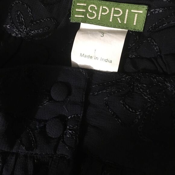 90’s ESPRIT Goth High Waist Embroidered Lace Pleated Button Down Mini Skirt - Picture 6 of 9
